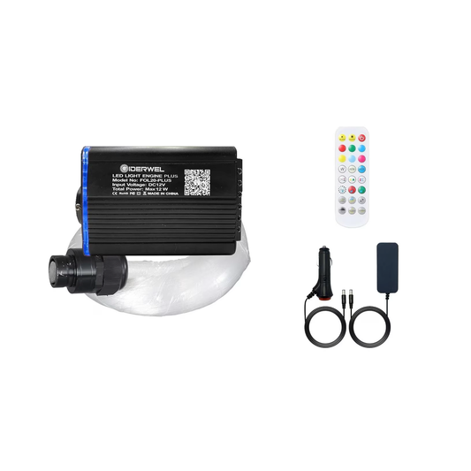 Kit fibra optica plafon instelat RGBW 500 de fire, Bluetooth, Efect ploaie de stele, Control prin aplicatie si telecomanda