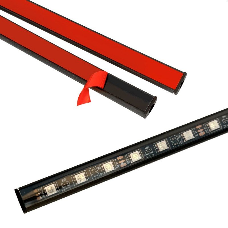 Lumina ambientala pentru interior auto, telecomanda, 4 benzi cu 18 LED RGB cu senzor sunet