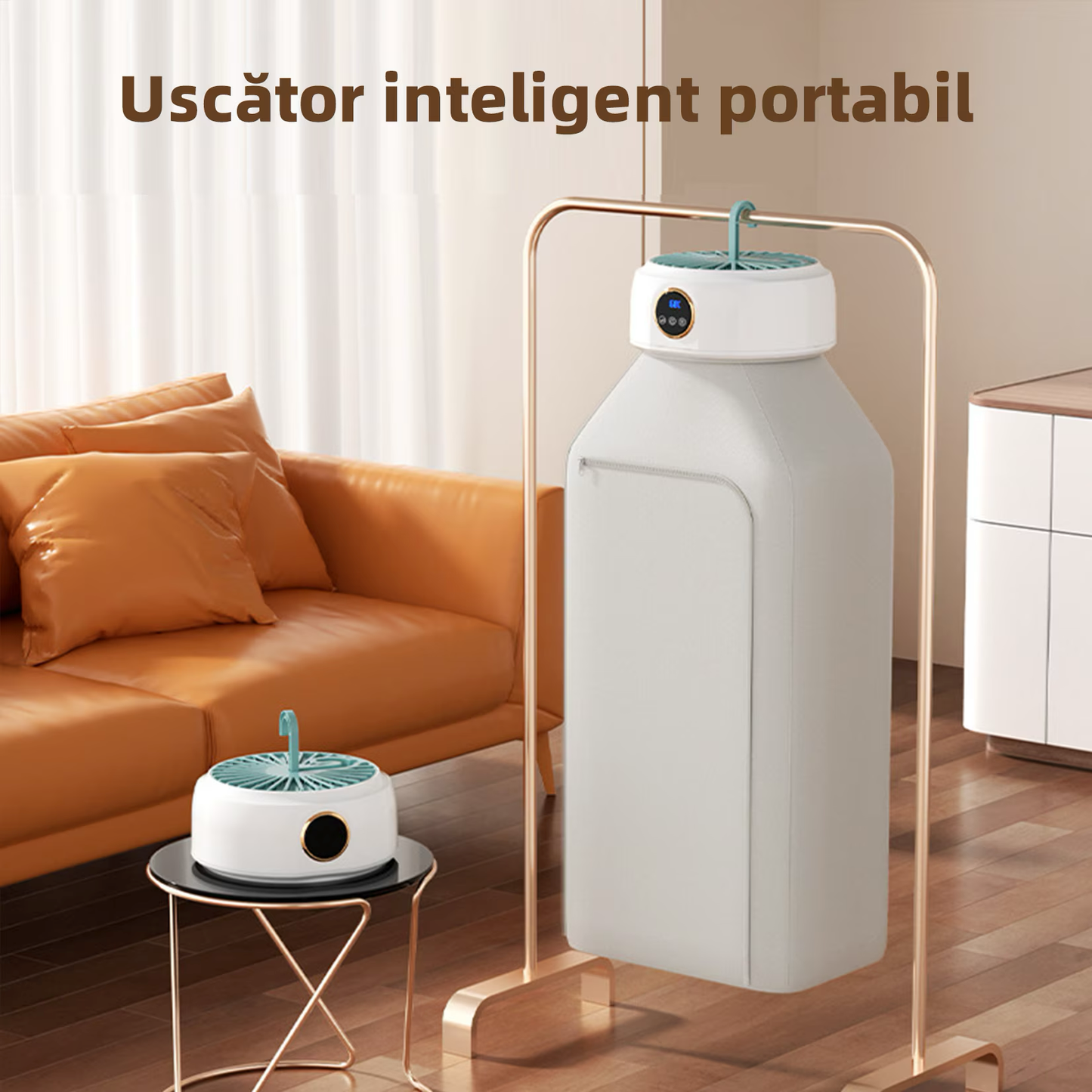 Uscator rufe electric, Uscator de Haine Pliabil de Uz Casnic, Portabil, Capacitate 10 KG, Usuca rapid
