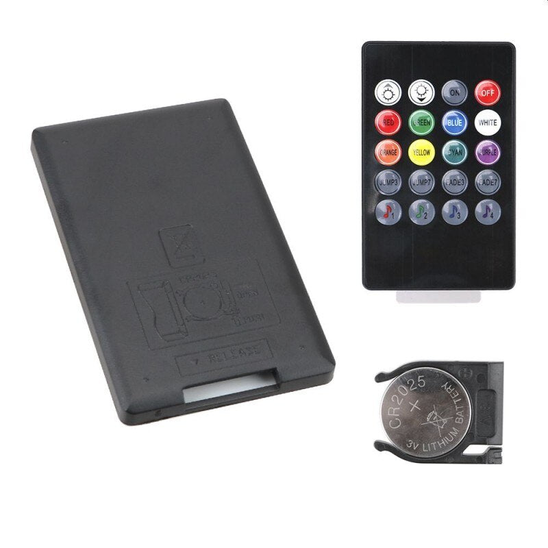 Lumina ambientala pentru interior auto, telecomanda, 4 benzi cu 18 LED RGB cu senzor sunet