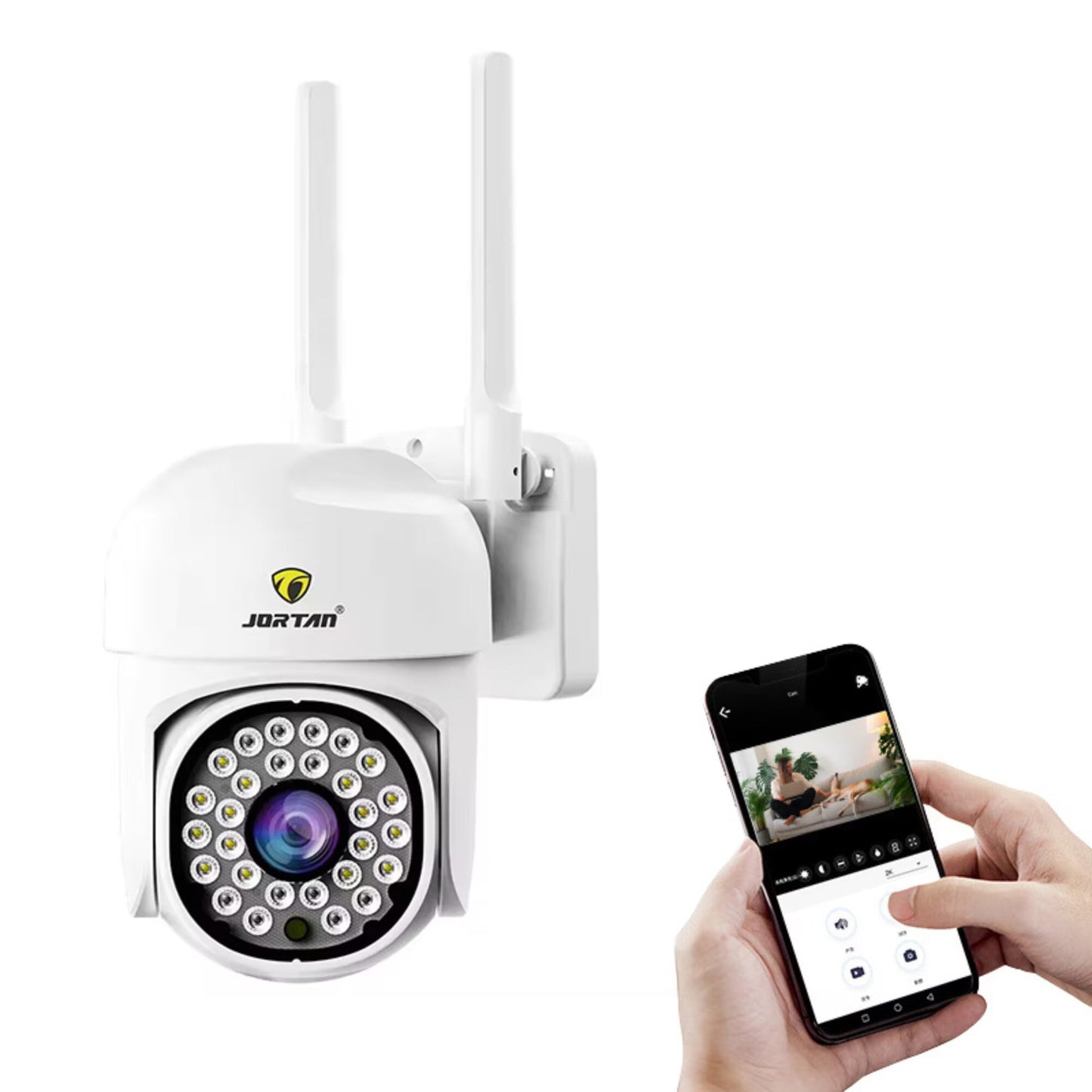 Set 2 x Camera de supraveghere IP 360 wifi - Jortan IPC + 2 carduri 32GB CADOU