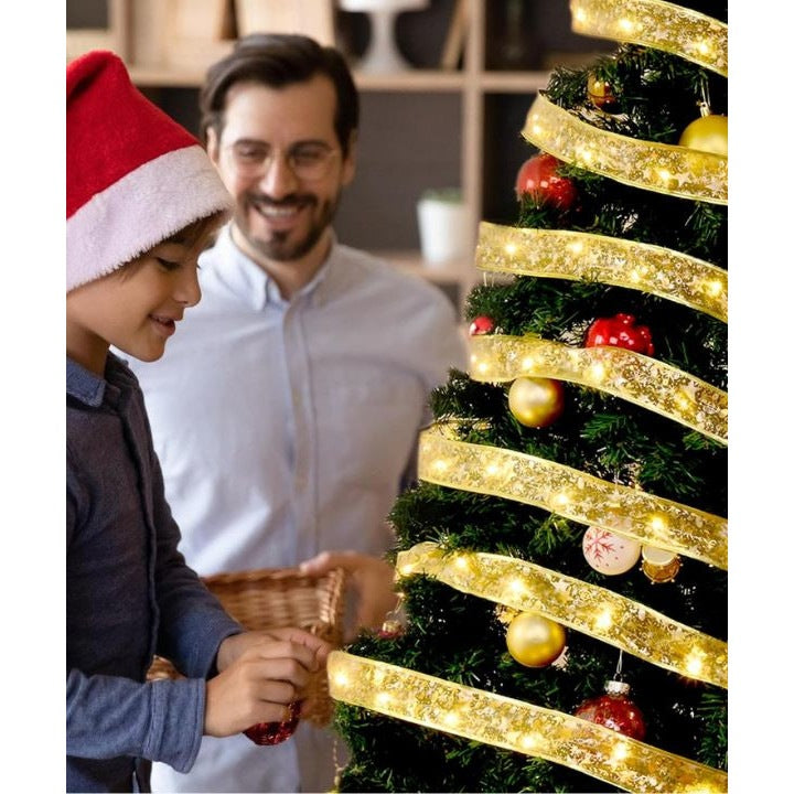 Set 2 x Instalatie Panglica pentru Craciun LED 100 lumini / 10m dublu strat, decorarea casei