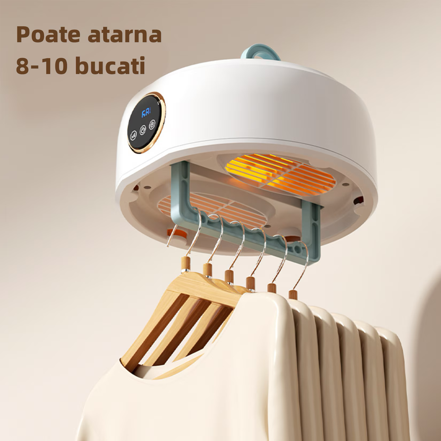 Uscator rufe electric, Uscator de Haine Pliabil de Uz Casnic, Portabil, Capacitate 10 KG, Usuca rapid