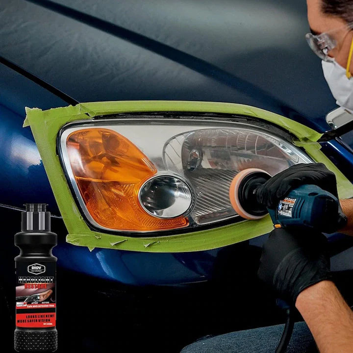 Pachet auto complet - Polish Faruri Lamp Headlight Restore + Prosop microfibra, uscare rapida, 80x50cm
