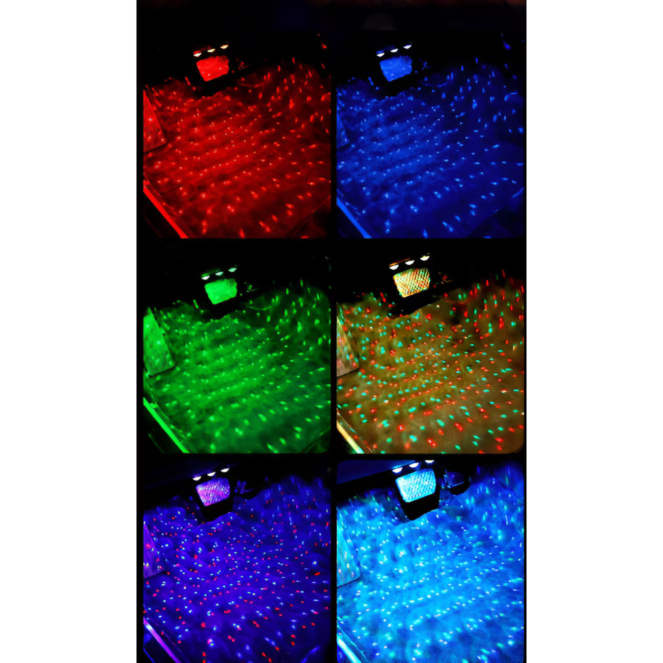 Set 4 Lumini Ambientale Auto LED RGB, Senzor de Muzica, Telecomanda Inclusa