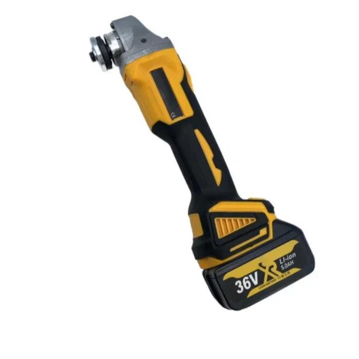 Polizor unghiular (Flex), cu 2 acumulatori 98 V, 10 Ah, 9000 Rpm, 125 mm, statie incarcare, valiza inclusa si accesorii, Negru/Galben