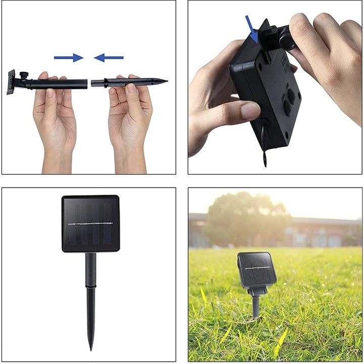 Furtun Luminos LED pentru Exterior cu Incarcare Solara 10M - 60LED