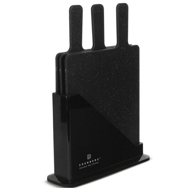 Set 4 tocatoare Edenberg EB-1001, Suport, 23.5x8x17 cm, Negru