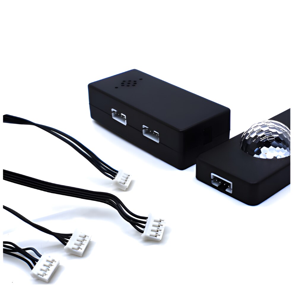 Set 4 Lumini Ambientale Auto LED RGB, Senzor de Muzica, Telecomanda Inclusa