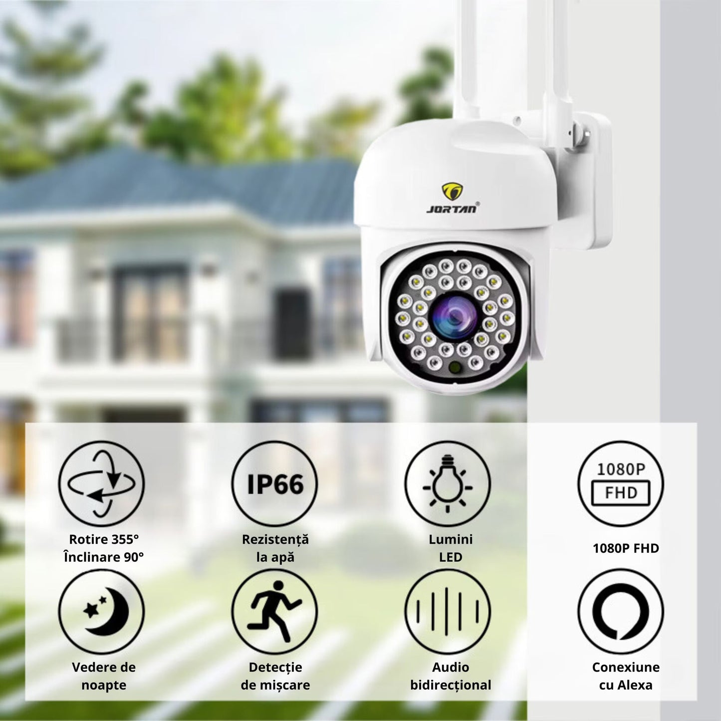 Set 2 x Camera de supraveghere IP 360 wifi - Jortan IPC + 2 carduri 32GB CADOU