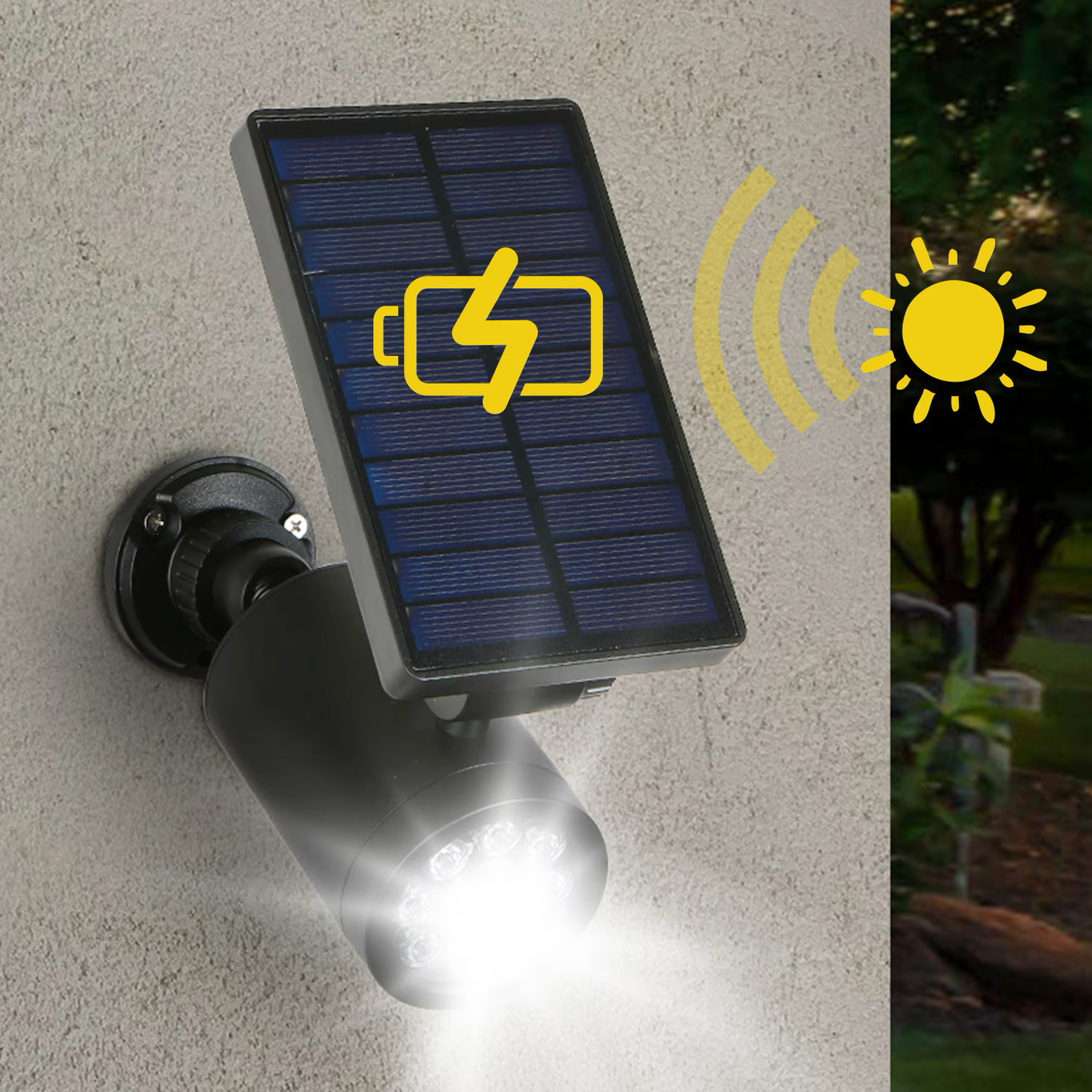 Set 2 x Lampa solara de tip camera falsa Maclean SOL1801S, cu incarcare solara, LED, negru