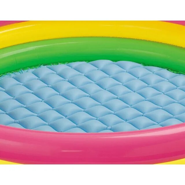 Piscina gonflabila Curcubeu cu podea moale pentru copii, 110x30 cm, multicolor