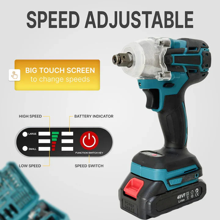 Masina de gaurit si insurubat cu Impact fara fir, 40 accesorii, 2 acumulatori 48V, statie incarcare, valiza transport