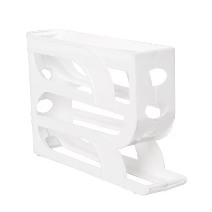 Suport oua pentru frigider, 4 niveluri, capacitate 30 oua, 32 x 7 x 20 cm, alb
