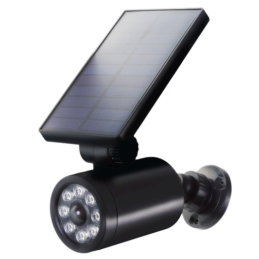 Set 2 x Lampa solara de tip camera falsa Maclean SOL1801S, cu incarcare solara, LED, negru