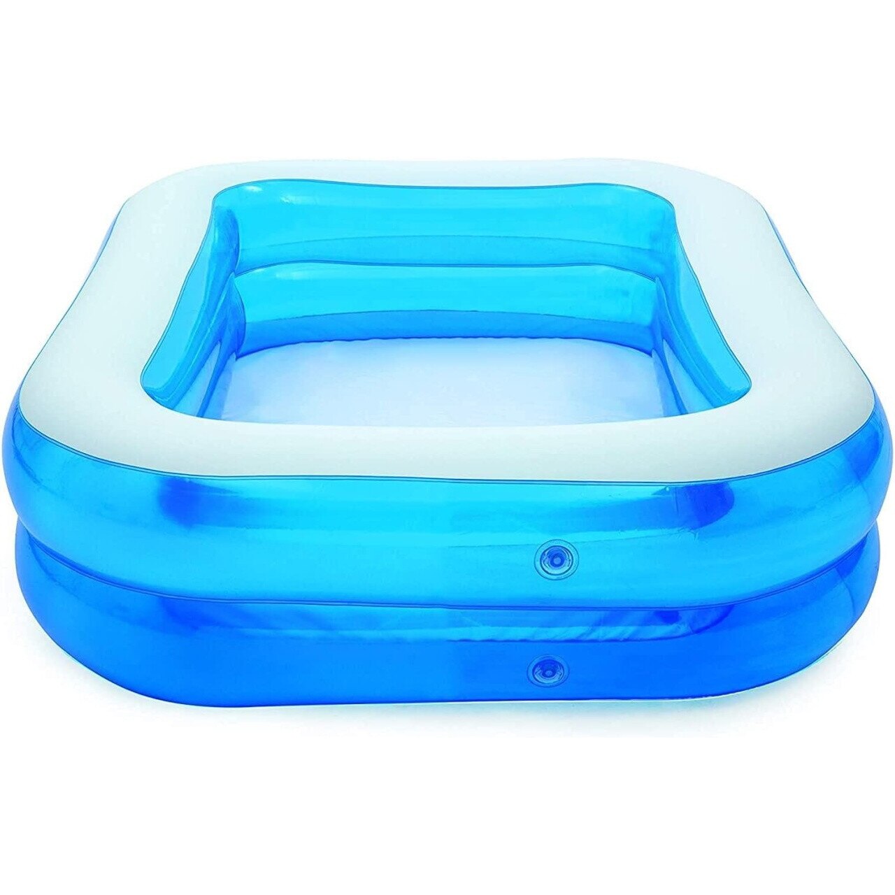 Piscina gonflabila dreptunghiulara, 200x150x50cm, pentru gradina sau terasa, albastru cu alb