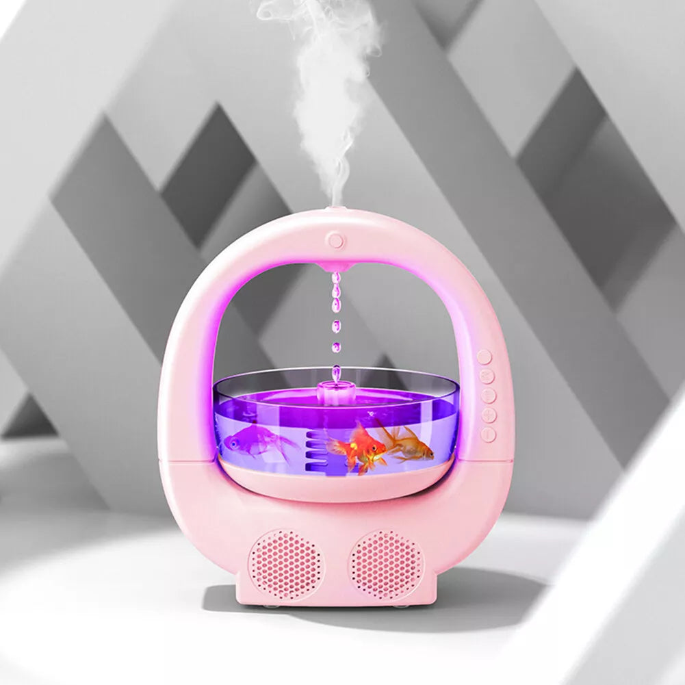 Umidificator 4in1 GoldFish, bol pentru pesti, conectare prin Bluetooth, lumini ambientale, boxa incorporata