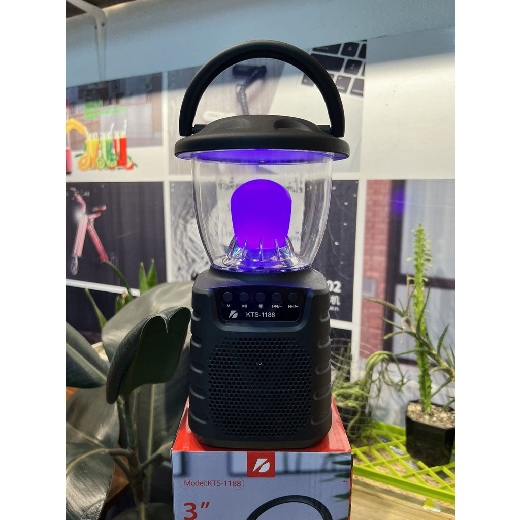 Boxa portabila KTS-1188, Bluetooth cu lampa LED RGB, 10W, Difuzor 8CM, AUX, USB Stick, Radio FM