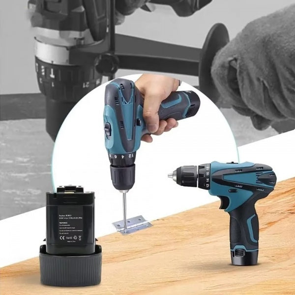 Set Portabil 2 in 1 cu Masina de Gaurit 48V si Polizor Unghiular Compact 10000 RPM, Acumulatori Reincarcabili, Discuri de Taiere Incluse si Accesorii Complete