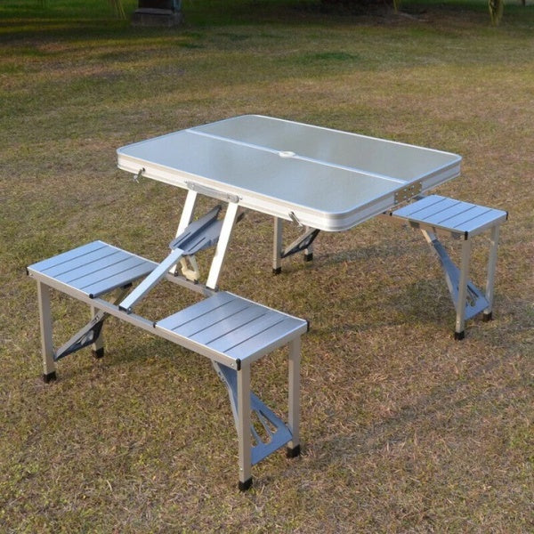 Set Masa pliabila Picnic tip Geamantan cu 4 Scaune din Aluminiu