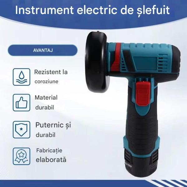 Set Portabil 2 in 1 cu Masina de Gaurit 48V si Polizor Unghiular Compact 10000 RPM, Acumulatori Reincarcabili, Discuri de Taiere Incluse si Accesorii Complete