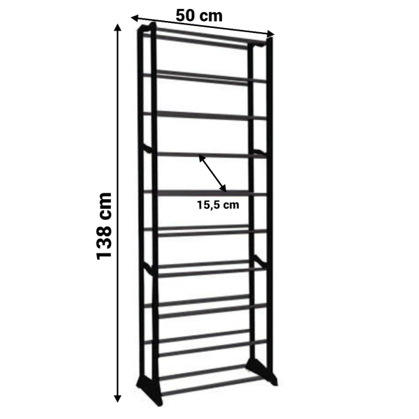 Set 2 x Suport de încaltaminte, inalt, pentru 30 de perechi