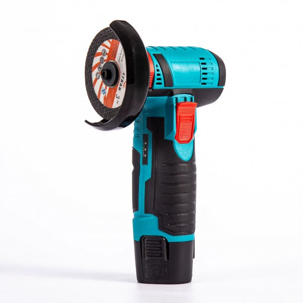 Set Portabil 2 in 1 cu Masina de Gaurit 48V si Polizor Unghiular Compact 10000 RPM, Acumulatori Reincarcabili, Discuri de Taiere Incluse si Accesorii Complete
