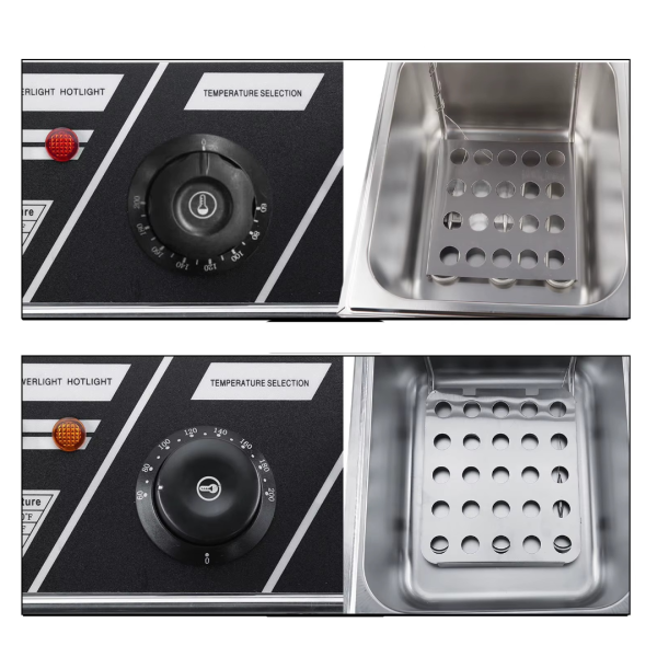 Friteuza Electrica Profesionala 6L, Inox, 2500W – Termostat Reglabil, Capac Antistropire, Usor de Curatat