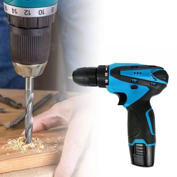 Set Portabil 2 in 1 cu Masina de Gaurit 48V si Polizor Unghiular Compact 10000 RPM, Acumulatori Reincarcabili, Discuri de Taiere Incluse si Accesorii Complete