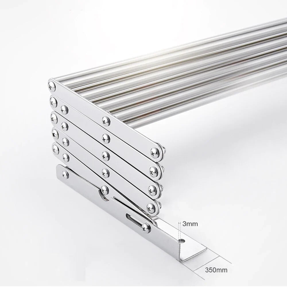Uscator rufe din aluminiu, retractabil, cu prindere in perete 70cm