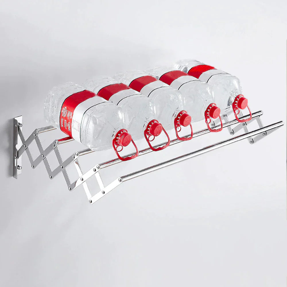Uscator rufe din aluminiu, retractabil, cu prindere in perete 70cm