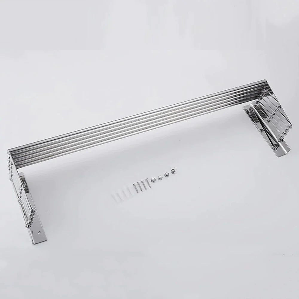 Uscator rufe din aluminiu, retractabil, cu prindere in perete 70cm