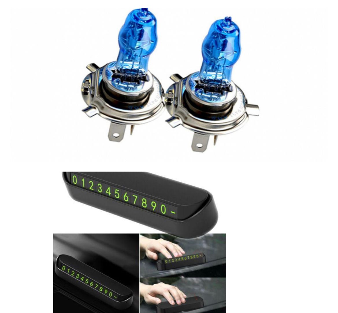 Set 2 x Bec auto H7, Pegasus, Xenon Effect, 12V, 100W, 6000K + Placuta numar telefon parcare, pentru parbriz