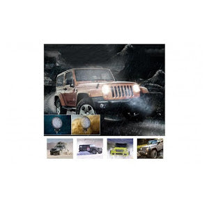 Set 4 x Proiector LED BAR, OFF ROAD, rotund, 9 LED, 27 W, 11 cm