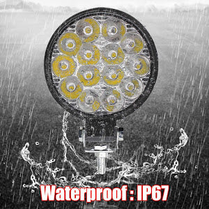 Set 4 proiectoare rotunde, 14 LED 48W auto off-road, IP 67