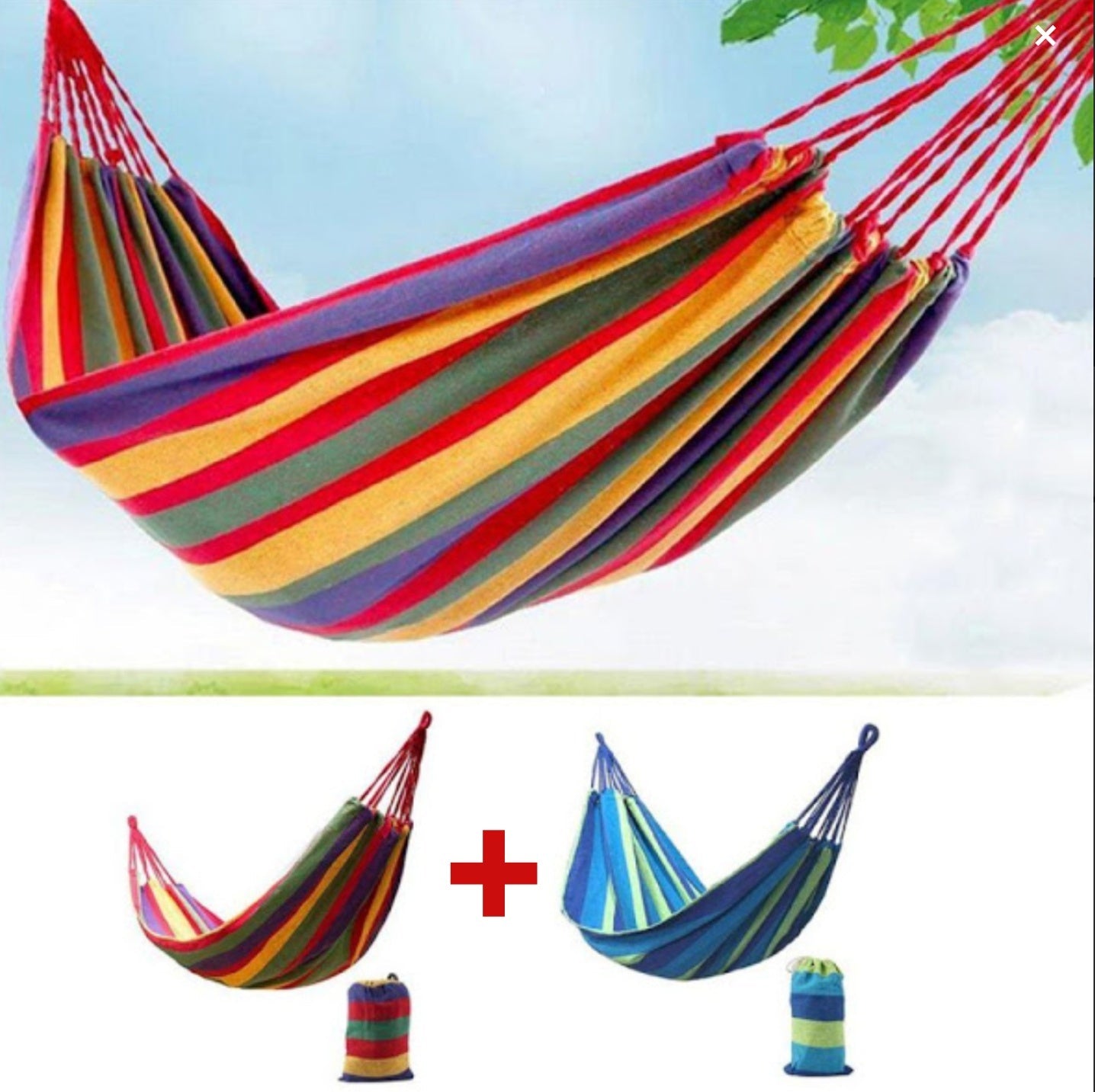 Set 2 x Hamac 180 x 80 cm