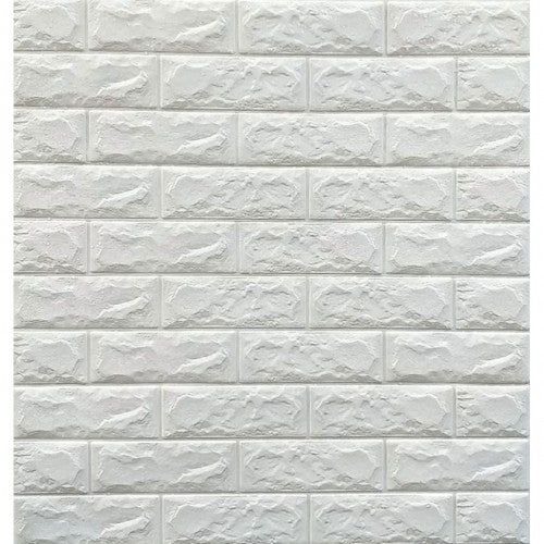 Set 10 x Placa de tapet adeziv caramizi albe, 77x70 cm