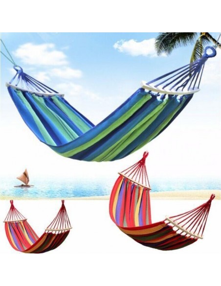 Hamac colorat cu bare din lemn, 200x80 cm