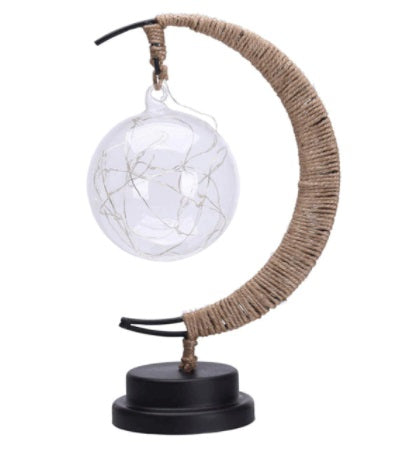 Decoratiune luminoasa - luna cu glob