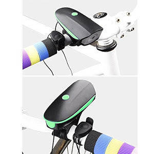Lanterna LED 1W far bicicleta cu sonerie si incarcare USB, FY058