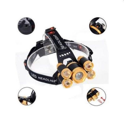 Lanterna frontala MRG 5, cu 5 led Cree, zoom, waterproof