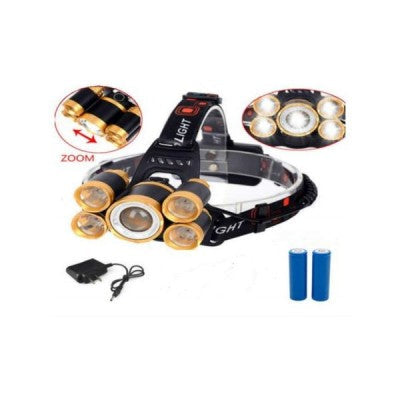 Lanterna frontala MRG 5, cu 5 led Cree, zoom, waterproof