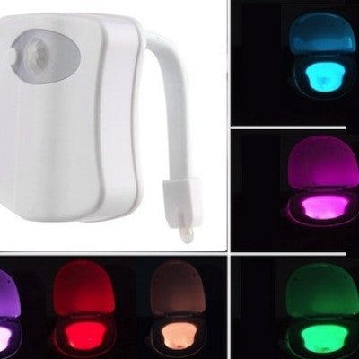 Lampa de veghe pentru toaleta cu LED, senzor de miscare si lumina, 8 culori diferite