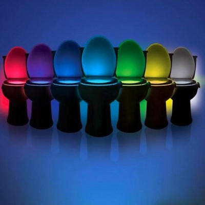 Lampa de veghe pentru toaleta cu LED, senzor de miscare si lumina, 8 culori diferite