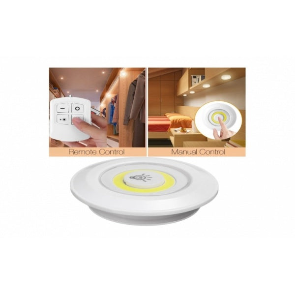 Set 3 lampi LED 3W COB cu telecomanda