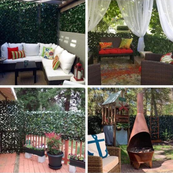 Pergola din lemn cu frunze, panou decorativ 60x180 cm