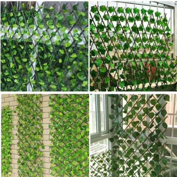Pergola din lemn cu frunze, panou decorativ 60x180 cm