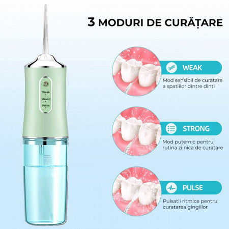 Irigator oral pentru dus bucal cu 1 capat curatare, rezervor 220 ml