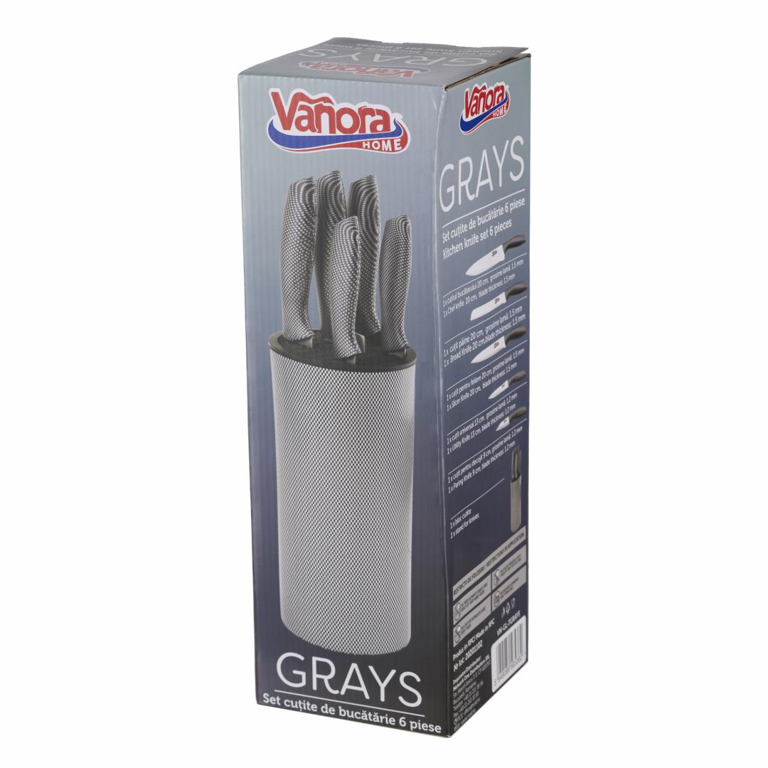 Set Cutite De Bucatarie 6 Piese, Grays, Vanora Home