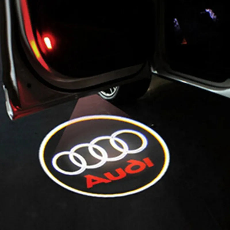 Set 2 holograme LED cu logo VW, Audi, BMW pentru portiere